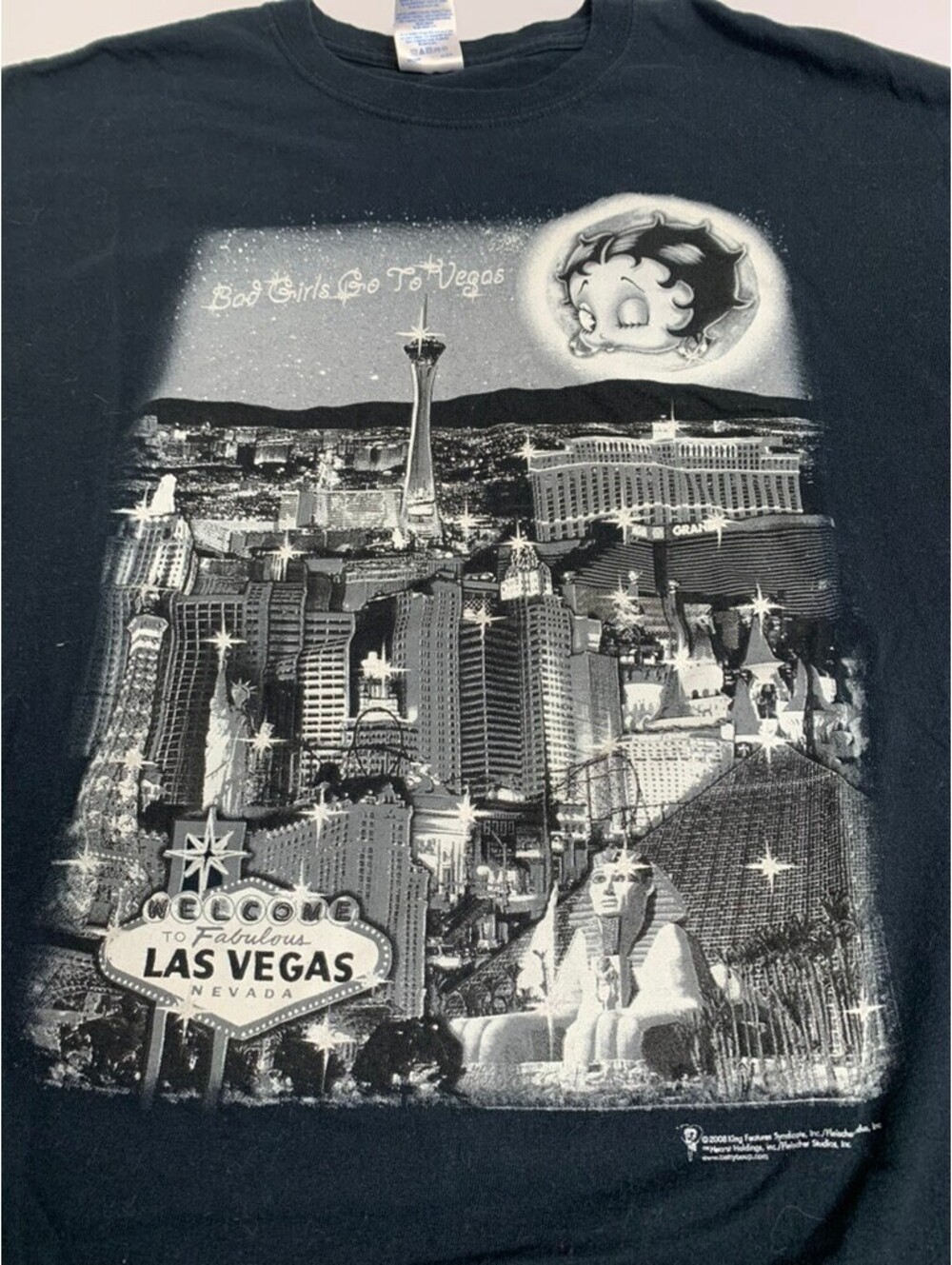 NWT Betty Boop Black Bad Girls Go to Vegas Black XL T Shirt - Picture 2 of 7